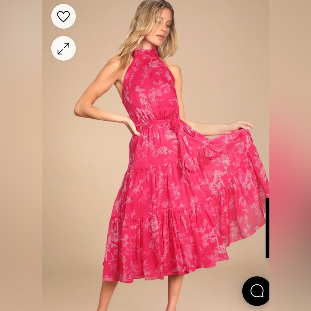 NWT Pink Floral Midi Dress